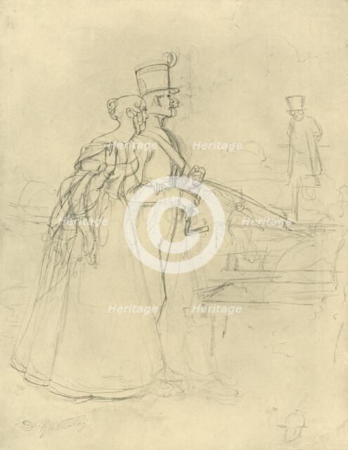 'Die Begegnung', mid-late 19th century, (c1924).  Creator: Carl Spitzweg.