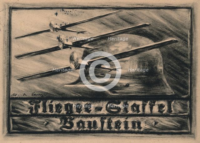 Die Fliegerstaffel Baustein. Stahlhelm Flugzeug-Spende (Steel Helmet, League of Front Soldiers Donat