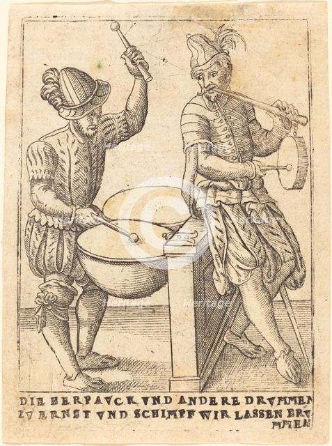 Die Herpavck vnd andere Drvmmen zvernst vnd Schimpf wir lassen ervmmen, c. 1580. Creator: Unknown.