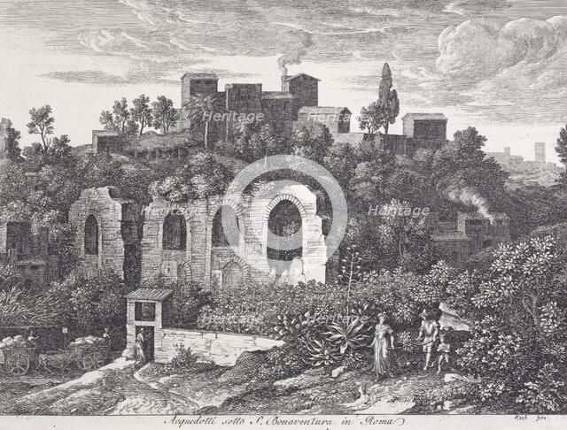 Die Römischen Ansichten (Views of Rome)/ Acquedotti sotto S. Bonaventura in Roma, 1810. Creator: Joseph Anton Koch.