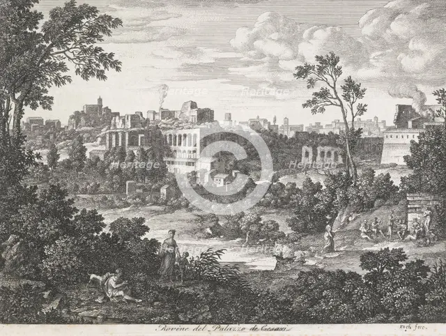 Die Römischen Ansichten (Views of Rome)/Rovine del Palazzo de Cesari, 1810. Creator: Joseph Anton Koch.