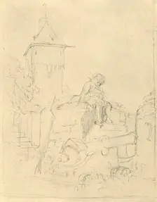 Die Schildwache mid-late 19th century, (c1924). Creator: Carl Spitzweg