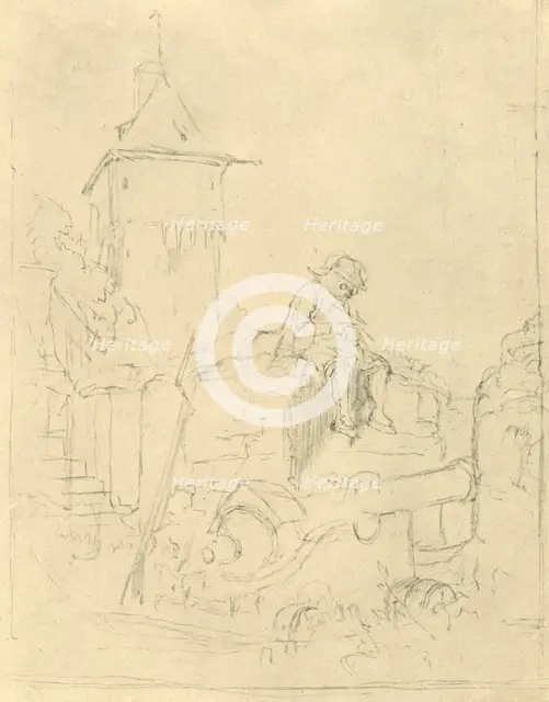 'Die Schildwache', mid-late 19th century, (c1924).  Creator: Carl Spitzweg.