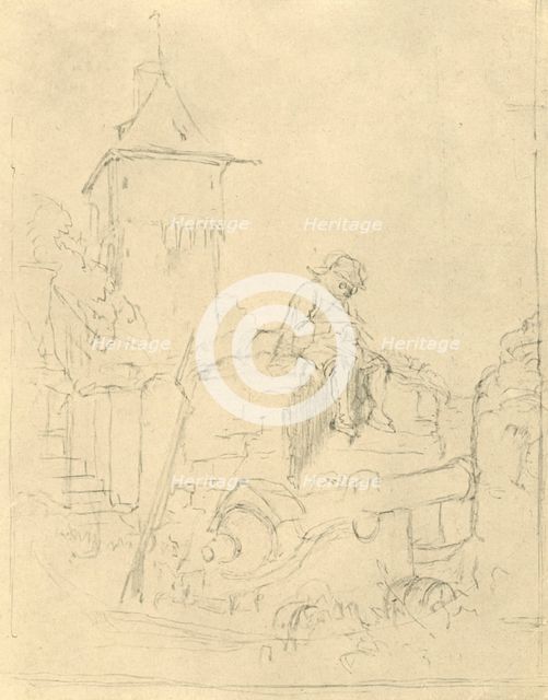 'Die Schildwache', mid-late 19th century, (c1924).  Creator: Carl Spitzweg.
