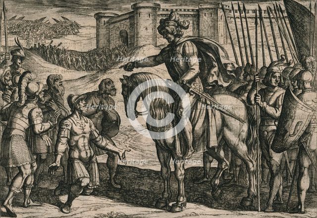 'Die vanit Oudt legher door hongher ende noodt gheuen hen op, ende bidden lyfs ghenade ...', 1612. Artist: Antonio Tempesta.