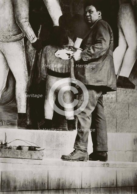 Diego Rivera creates a mural, c1924-1925. Creator: Modotti; Tina (1896-1942).