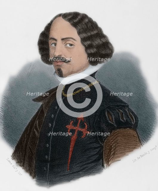 Diego Velázquez, (Diego Rodríguez de Silva y Velázquez), (1599-1660), Spanish Baroque painter, 1867. Creator: Eusebio de Letre.