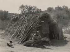Diegueño house at Campo, c1924. Creator: Edward Sheriff Curtis