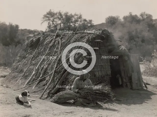 Diegueño house at Campo, c1924. Creator: Edward Sheriff Curtis.