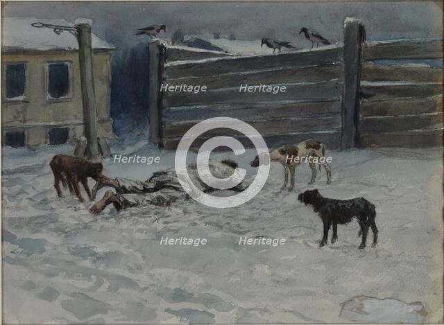 Died of hunger (Drawn from nature), 1919.