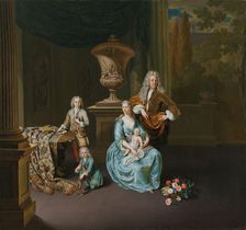 Diederik Baron van Leyden van Vlaardingen...with his Wife...and their Sons..., 1728. Creator: Willem van Mieris