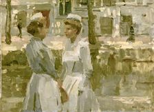 Dienstmeisjes op de Leidsegracht, c.1890-c.1900. Creator: Isaac Lazerus Israels