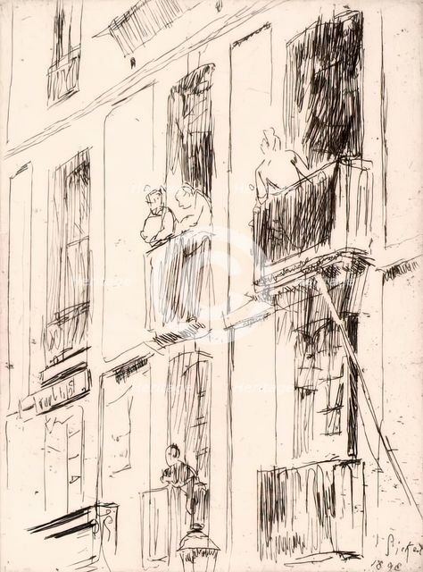 Dieppe, Rue de la Halle au Blé, 1893. Creator: Walter Richard Sickert.