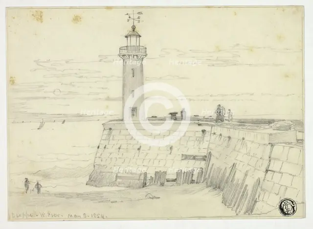 Dieppe, West Pier, May 6, 1854. Creator: Edward William Cooke.