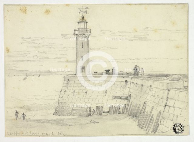 Dieppe, West Pier, May 6, 1854. Creator: Edward William Cooke.