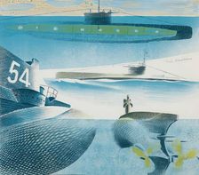 Different Aspects of Submarines, 1940 - 1941. Creator: Eric Ravilious
