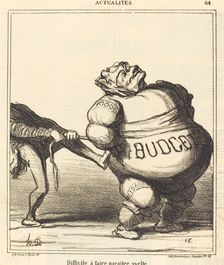 Difficile à faire paraitre svelte, 1869. Creator: Honore Daumier