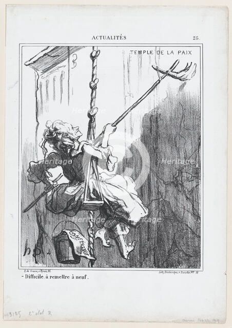 Difficile à remettre à neuf, 1869. Creator: Honore Daumier.