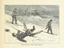 Difficulties with snow-shoes, 1880. Creator: Unknown