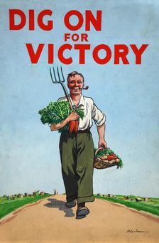 Dig on for Victory World War II poster, c1939-c1945. Creator: Peter Fraser