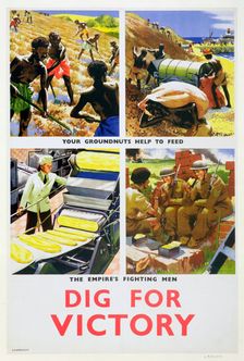 Dig for Victory propaganda poster for Britain's African colonies, c1940. Creator: Unknown