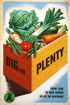 Dig for Plenty WWII poster, c1939-c1945. Creator: Mary Le Bon