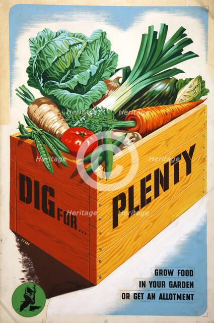 'Dig for Plenty', WWII poster, c1939-c1945. Creator: Mary Le Bon.