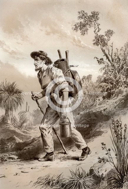 Digger on the tramp, Australia, 1879.Artist: McFarlane and Erskine