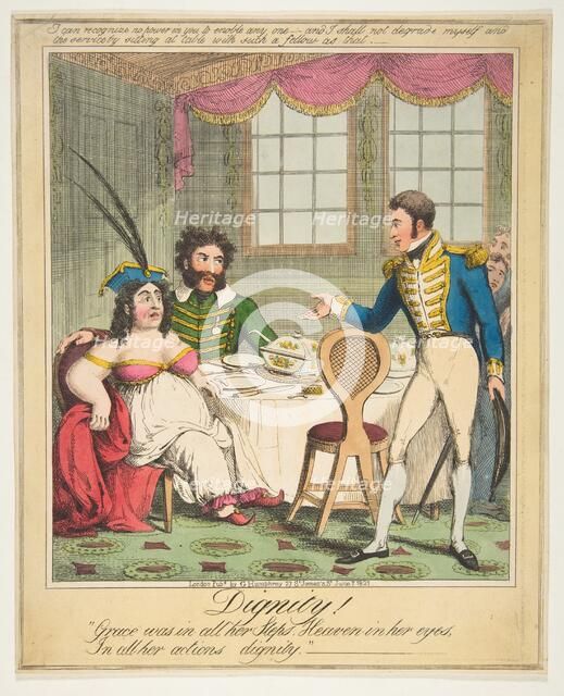 Dignity! - "Grace was in all her Steps. Heaven in her eyes, In all her actions di..., June 21, 1821. Creator: Theodore Lane.