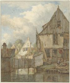 Dilapidated houses on the water, 1776-1822. Creator: Jan Hulswit