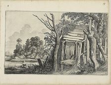 Dilapidated Hut, Plate 4 from Landscapes, c. 1646. Creator: Jan van de Velde II
