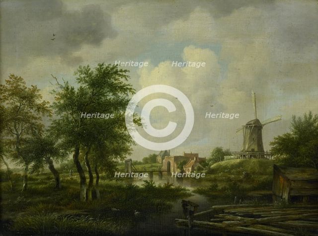 Dilapidated rampart with the Weteringpoort, seen across the Buitensingel, Amsterdam, 1807.  Creator: Jan Hulswit.
