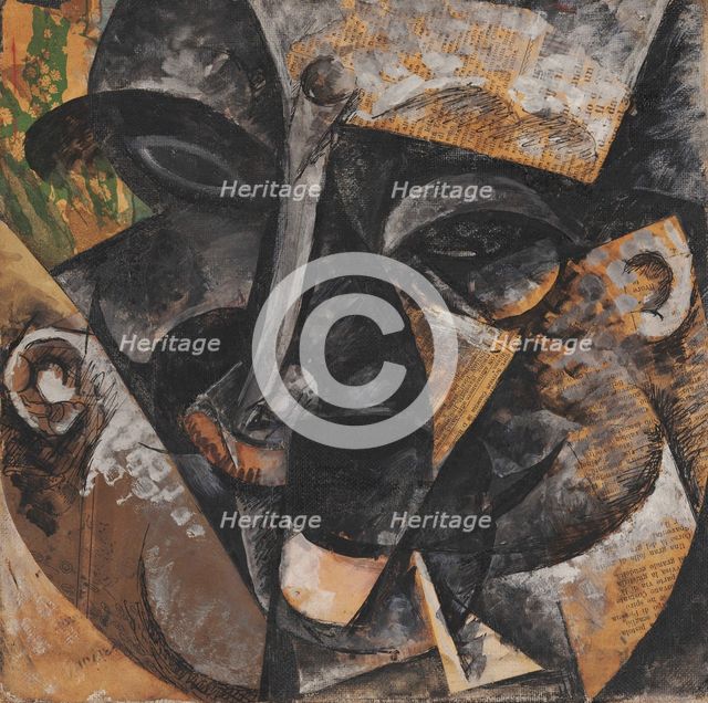 Dinamismo di una testa d'uomo, 1915. Creator: Boccioni, Umberto (1882-1916).