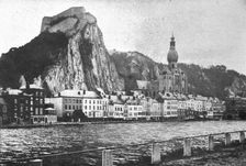 Dinant naguere; la citadelle, l'eglise et les quais vus de la rive gauche de la Meuse 1914. Creator: Unknown