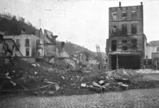 Dinant; au coeur de la ville, un enchevetrement de pierres et de cendres 1914. Creator: Unknown