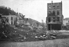 Dinant; au coeur de la ville, un enchevetrement de pierres et de cendres 1914. Creator: Unknown
