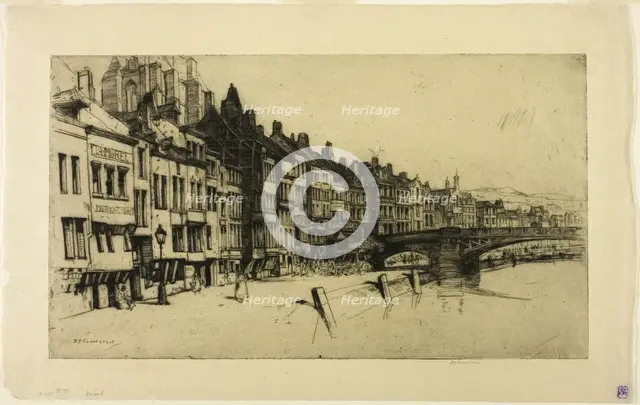 Dinant, plate nine from the Belgian Set, 1907. Creator: David Young Cameron.