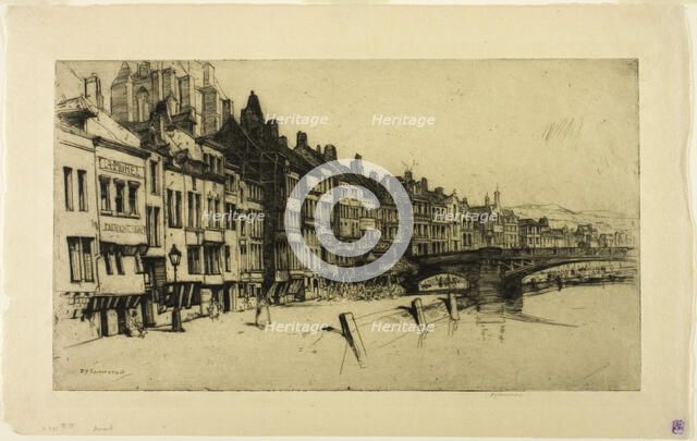 Dinant, plate nine from the Belgian Set, 1907. Creator: David Young Cameron.