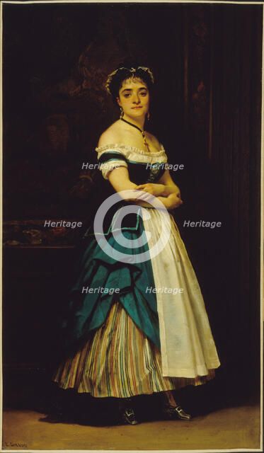 Dinah Felix (known as Melanie Emilia), Rachel's sister, in costume of a maid, c1865. Creator: Pierre Francois Eugene Giraud.