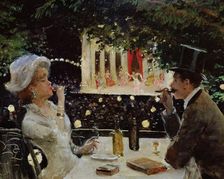 Dîner aux Ambassadeurs, c. 1880. Creator: Béraud, Jean (1849-1936)