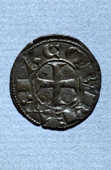 Diner de Doblenc (Catalan name) currency of the time of James I the Conqueror, mint in Barcelona,…
