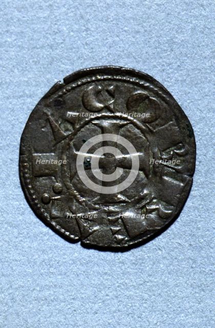 Diner de Doblenc (Catalan name) currency of the time of James I the Conqueror, mint in Barcelona,…