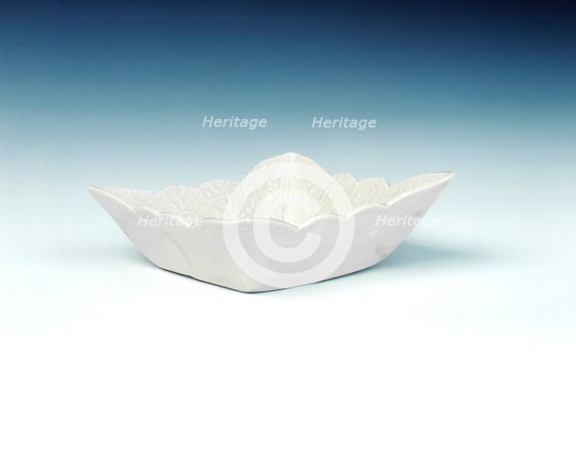 Ding type scalloped-edged square saucer, Liao dynasty, China, mid 11th century. Creator: Unknown.