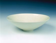 Ding bowl with phoenixes amid camellia scrolls, Jin dynasty, China, late 12th century. Creator: Unknown
