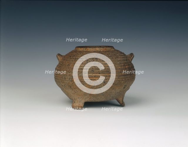 Ding-shaped pottery jar, Western Han dynasty, China, 206 BC-8 AD. Creator: Unknown.