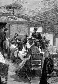Dining car on the Orient Express, c1885