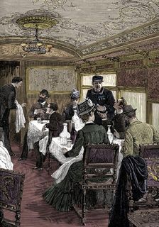 Dining car on the Orient Express, c1885