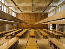 Dining hall, Central Building, Churchill College, Cambridge University, Cambridgeshire, 2010. Artist: James O Davies
