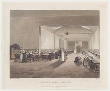 Dining Hall, Asylum, February 1, 1808., February 1, 1808. Creator: J. Bluck