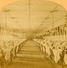 Dining Hall, Grand Union Hotel, Saratoga, Largest Dining Hall in the World 1882. Creator: BW Kilburn